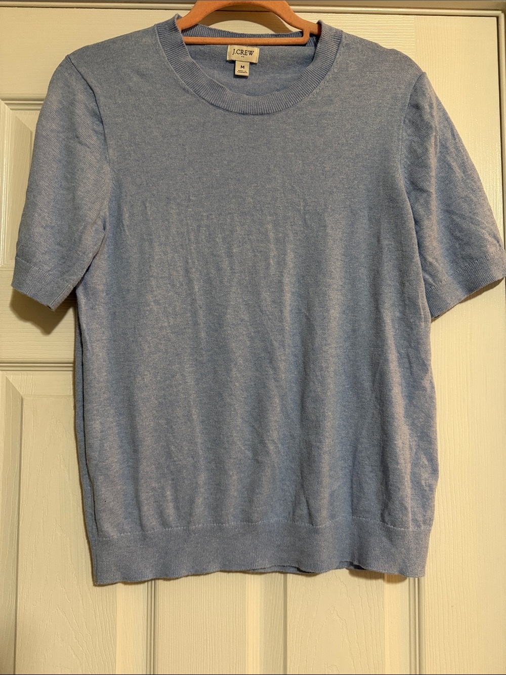J. Crew Light Blue Short Sleeve Crewneck Sweater